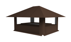 Дымник на трубу 520х390мм 0,5 PurLite Matt с пленкой RAL 8017 шоколад