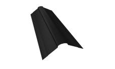 Планка конька фигурного 100x100 0,5 PurPro Matt 275 RAL 9005 черный (2м)