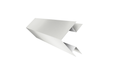 Планка угла внешнего сложного Блок-Хаус новый Grand Line 0,45 Drap с пленкой RAL 9003 сигнальный белый (2м)