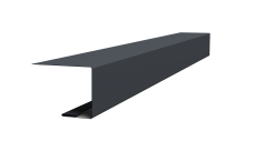 Планка завершающая фальц Grand Line 0,45 PE с пленкой RAL 7024 мокрый асфальт (3м)