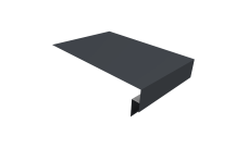 Планка околооконная сложная 300х50х18 (j-фаска) 0,5 Satin с пленкой RAL 7024 мокрый асфальт (2м)