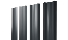 Штакетник М-образный A с прямым резом Grand Line 0,45 ПЭ двухсторонний RAL 7016 антрацитово-серый
