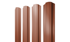 Штакетник Прямоугольный фигурный Grand Line 0,5 Satin Matt TX RAL 8004 терракота