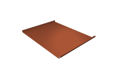 Фальц двойной стоячий Grand Line 0,45 Drap ТХ с пленкой на замках RAL 8004 терракота