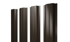 Штакетник П-образный A с прямым резом Grand Line 0,45 Drap-double TX RR 32 темно-коричневый