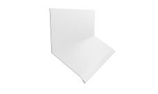 Планка примыкание верхнее к стене фальц Grand Line 150х130х20 0,45 PE с пленкой RAL 9003 сигнальный белый (3м)