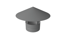 Дымник на трубу круглый d200 0,5 Satin с пленкой RAL 9006 бело-алюминиевый