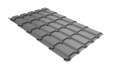 Профиль волновой "Квадро профи" ("Quadro Profi") v02 0,45 PE RAL 9006 бело-алюминиевый