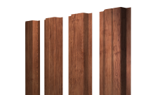 Штакетник П-образный A с прямым резом Grand Line 0,45 Print Premium Rowan Wood Intense FTC