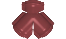 Тройник Y конька полукруглого Grand Line 0,45 PE с пленкой RAL 3011 коричнево-красный