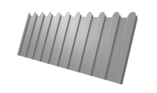 Профнастил С8A v01 фигурный 0,45 PE с пленкой RAL 9006 бело-алюминиевый