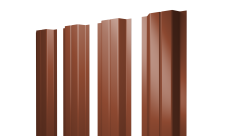 Штакетник П-образный A с прямым резом Grand Line 0,5 Satin RAL 8004 терракота