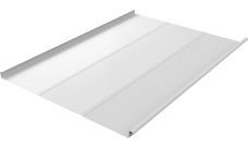 Фальц двойной стоячий Line Grand Line 0,45 Drap ТХ с пленкой на замках RAL 9003 сигнальный белый