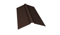 Планка конька прямоугольного 150х30х150 0,5 Satin с пленкой RAL 8017 шоколад (2м)