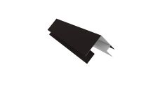 Планка угла внешнего сложная Кожуха сегментного 0,5 Rooftop Бархат RAL 9005 черный (3,0м)