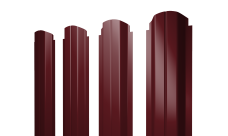 Штакетник П-образный A фигурный Grand Line 0,5 Satin Matt RAL 3005 красное вино