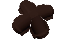 Четверник конька малого полукруглого Grand Line 0,45 PE с пленкой RAL 8017 шоколад