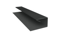 Планка П-образная завершающая сложная (КД) 0,45 PE-Double с пленкой RAL 7016 антрацитово-серый (2м)
