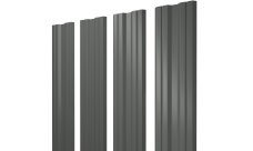 Штакетник Twin с прямым резом 0,45 PE RAL 7005 мышино-серый