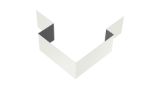 Угол внешний асимметричный фибросайдинга Grand Line 0,5 Satin с пленкой RAL 9003 сигнальный белый (2м)