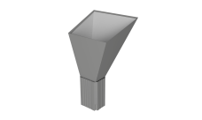 Воронка водосборная прямоугольная Vortex Lite PE RAL 9006 бело-алюминиевый