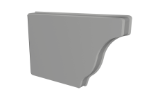 Заглушка желоба левая Vortex Lite 130мм RAL 9006 бело-алюминиевый