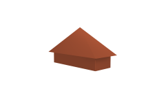 Колпак на полустолб для С20 0,5 Satin Matt TX с пленкой RAL 8004 терракота