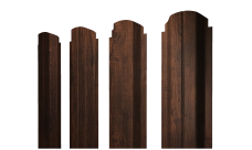 Штакетник П-образный A фигурный Grand Line 0,45 Принт Премиум Бразильская вишня темная Фреш TwinColor