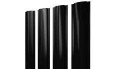 Штакетник Полукруглый Slim с прямым резом Grand Line 0,45 Drap TX RAL 9005 черный