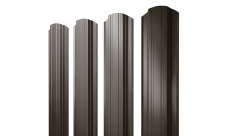 Штакетник Прямоугольный фигурный Grand Line 0,45 Drap ТХ RR 32 темно-коричневый