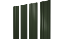 Штакетник Twin с прямым резом Grand Line 0,5 Satin Matt TX RAL 6020 хромовая зелень