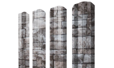 Штакетник М-образный A фигурный Grand Line 0,45 Принт Элит Камень TwinColor