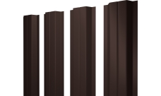 Штакетник П-образный A с прямым резом Grand Line 0,5 Satin Matt TX RAL 8017 шоколад