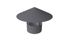 Дымник на трубу круглый d220 0,5 Satin с пленкой RAL 7004 сигнальный серый