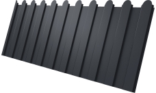 Профнастил С8A в02 фигурный Grand Line 0,5 PurPro матовый с пленкой RAL 7024 мокрый асфальт