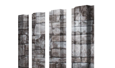 Штакетник П-образный A с прямым резом Grand Line 0,45 Print Elite Fine Stone TwinColor