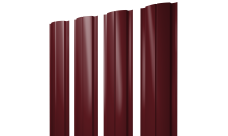 Штакетник Полукруглый Slim с прямым резом 0,45 Drap RAL 3005 красное вино