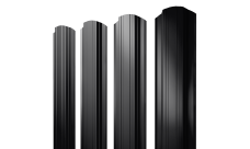 Штакетник Прямоугольный фигурный Grand Line 0,5 Drap ТХ RAL 9005 черный