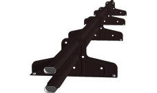 Снегозадержатель трубчатый Premium М4 45х25 RAL 9005 (3м) оцинкованный