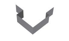 Угол внешний асимметричный фибросайдинга 0,5 Satin с пленкой RAL 7004 сигнальный серый (2м)