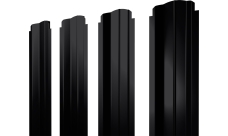 Штакетник П-образный B фигурный Grand Line 0,45 PE-Double RAL 9005 черный