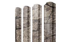 Штакетник Прямоугольный фигурный Grand Line 0,45 Принт Элит Королевский камень TwinColor