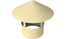 Дымник на трубу круглый d300 0,5 Satin с пленкой RAL 1015 светлая слоновая кость