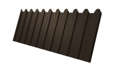 Профнастил С8A v01 фигурный Grand Line 0,5 PurPro с пленкой RR 32 темно-коричневый