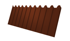 Профнастил С8A v01 фигурный Grand Line 0,5 Satin RAL 3009 оксидно-красный