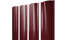 Штакетник Круглый с прямым резом 0,45 PE-Double RAL 3005 красное вино