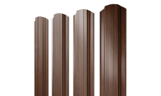 Штакетник Прямоугольный фигурный Grand Line 0,45 Принт Элит Шоколадное дерево TwinColor