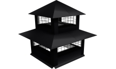 Дымник на трубу двойной с сеткой 520х520мм 0,5 Satin Matt с пленкой RAL 9005 черный