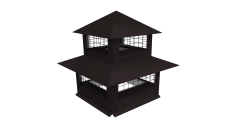 Дымник на трубу двойной с сеткой 520х520мм 0,5 Satin Matt с пленкой RAL 9005 черный