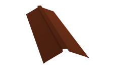 Планка конька плоского 150х40х150 Grand Line 0,45 ПЭ с пленкой RAL 3009 оксидно-красный (2м)